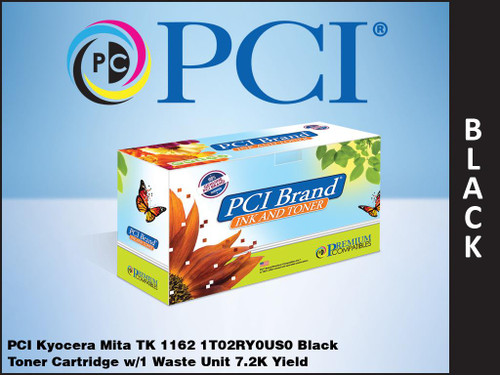 PCI Brand Kyocera TK1162 Black toner cartridge