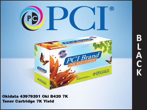 PCI Brand Okidata 43979201 Black Toner Cartridge