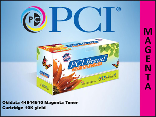 PCI Brand Okidata 44844510 Magenta Toner Cartridge 10K yield