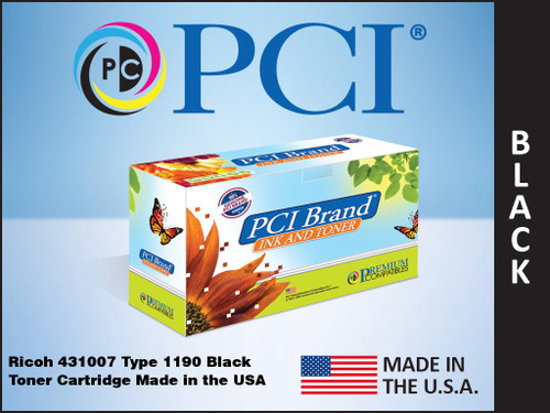 PCI Brand Ricoh 431007 Type 1190 Black Toner Cartridge