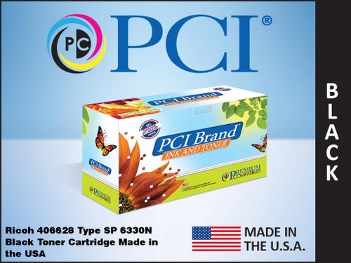 PCI Brand Ricoh 406628 Type SP 6330N Black Toner Cartridge