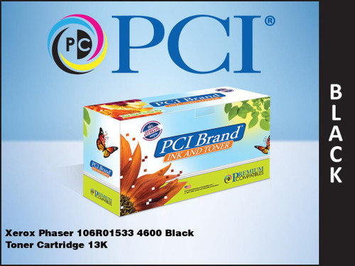 PCI Brand Xerox Phaser 106R01533 4600 Black Toner Cartridge 13K