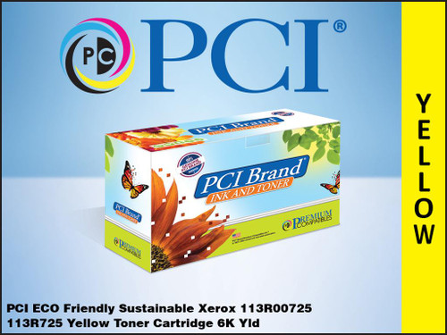 PCI Brand Xerox Phaser 113R00725 Yellow Toner Cartridge