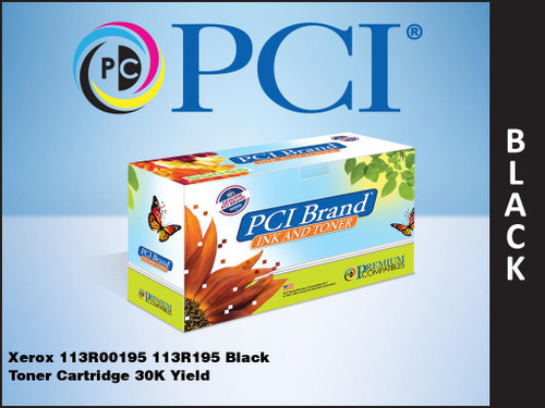 PCI Brand Xerox 113R00195 113R195 Black Toner Cartridge 30K Yield