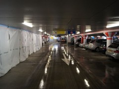 Curtain-Wall® provided a quick and reliable system needed to isolate this parking garage during renovation.