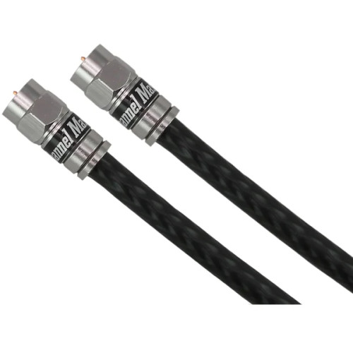 CHANNEL MASTER RG6 COAXIAL CABLE WITH CONNECTOR - 15.24-METER (50-FT) - BLACK