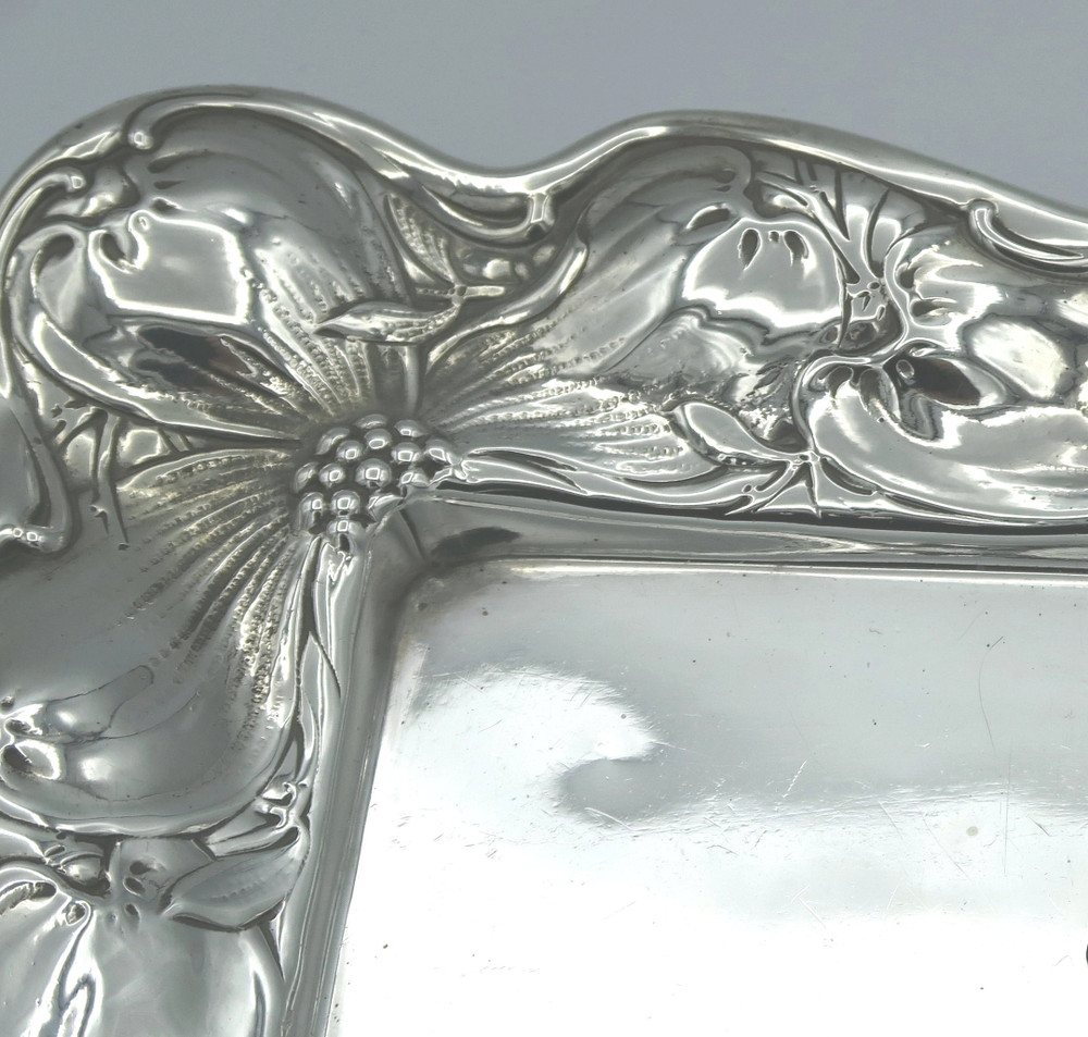 Gorham Nouveau Sterling Silver Tray 9" x 6" Early 20th Century