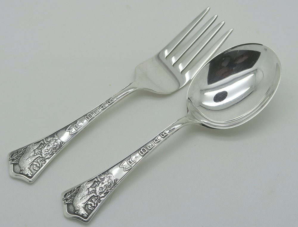 silver baby spoon fork set