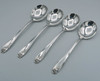4-pieces Daffodil by 1847 Rogers Bros round bowl soup spoons