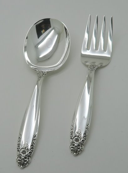 Prelude by International Sterling Silver 2-piece Baby Set White