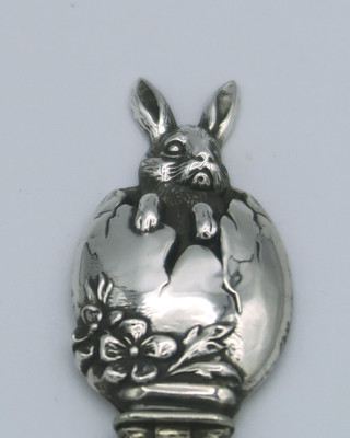 sterling bunny rabbit egg bookmark