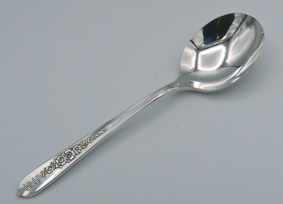 Royal Rose by Nobility Plate Oneida cream soup spoon