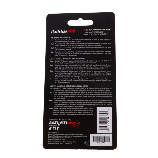 Jeu De Lames De Remplacement Pour Rasoir Babyliss Pro FXFS2G/FXRF2 – 1 Feuille + 2 Lames
