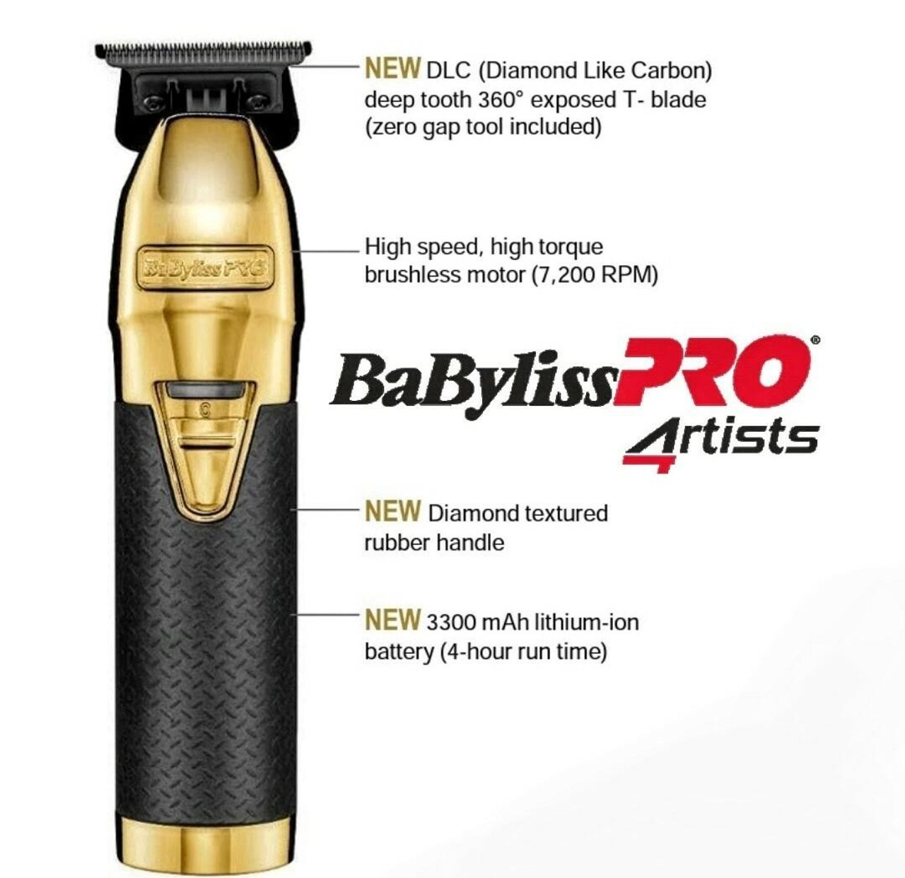 Babyliss Pro FX870G Cord / Cordless Clipper Gold with Replacement Clipper Blade