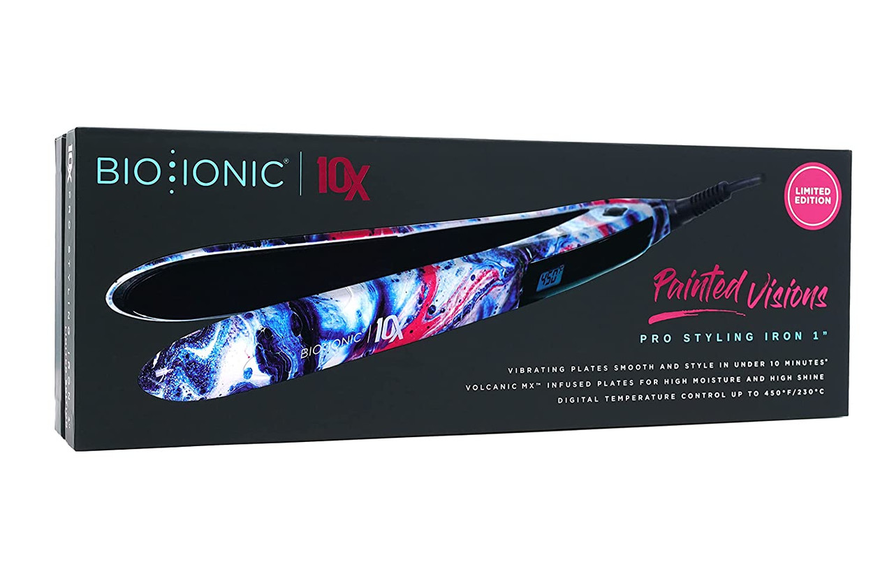 BIO IONIC 10X Painted Vision Pro Styling Flat Iron 1 Inch Limited