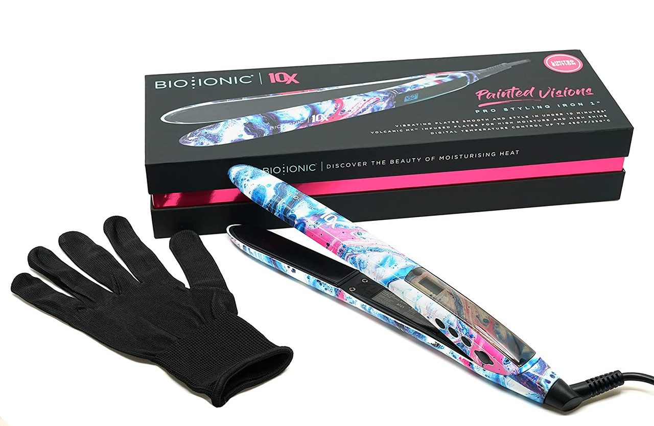 BIO IONIC 10X Painted Vision Pro Styling Flat Iron 1 Inch Limited