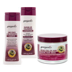 Groganics Volumizing Kit, Growthick, Feather Lite, Head Full of Hair