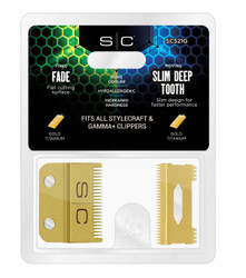 StyleCraft Gold Slim Deep Tooth Fixed Fade Clipper Blade SC521G