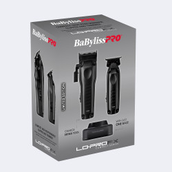 BaBylissPRO LO-PROFX Compact Black Clipper + Trimmer Set FX8272PKMB
