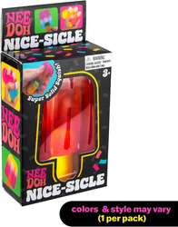 NeeDoh Nice-Sicle Popsicle Sensory Squish Toy Assorted Colors – Soft Slow-Rise Fidget Toy for Ages 3+  (1 Random color)