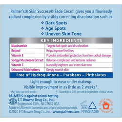 Palmer's Skin Success Anti-Dark Spot Fade Cream – Tone Correcting Cream with Retinol, Vitamin C & Vitamin E (2.7 oz)
