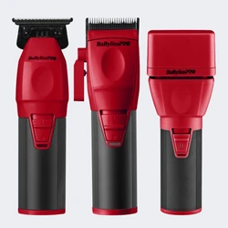 BaBylissPRO COREFX Professional Cordless Clipper, Trimmer & Double-Foil Shaver Combo – Red