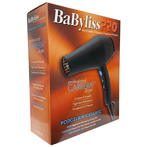 BaByliss Pro Porcelain Ceramic Ionic Carrera2 Hair Dryer.