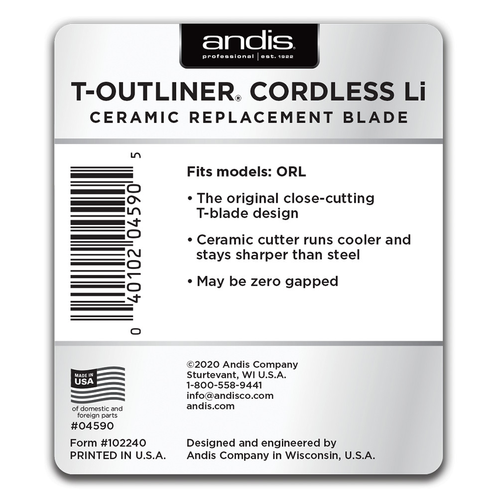 Andis T-Outliner Cordless Li Ceramic Replacement Blade 04590