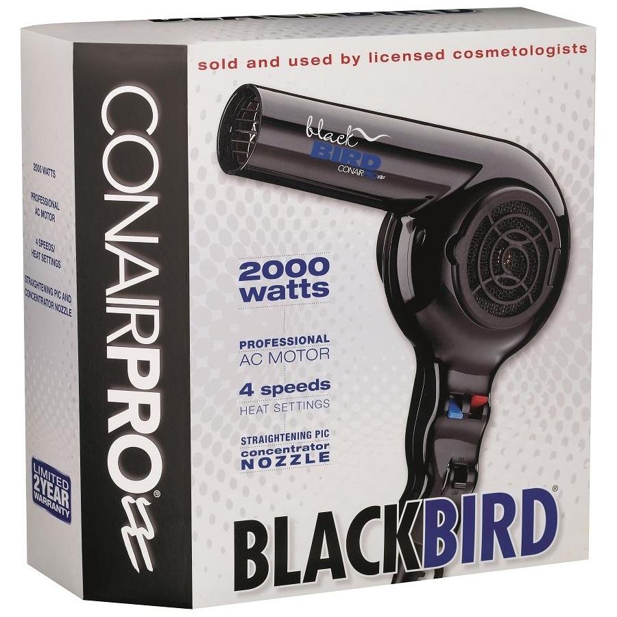 Conair Pro Black Bird 2000 Watt Hair Dryer #BB075W