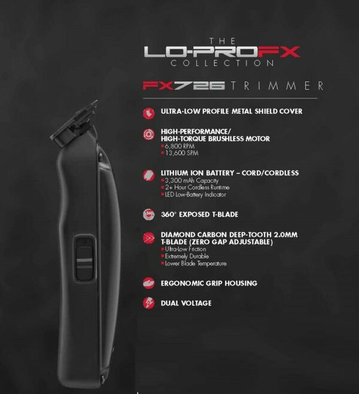 BaByliss LO-PRO FX Collection Clipper FX825 & Trimmer FX726 combo  