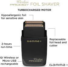 GAMMA+ Professional  Wireless Prodigy Turbocharged Foil Shaver - Black