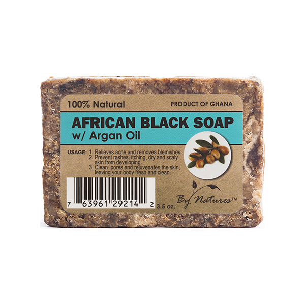 By Natures 100% African Black Soap with Argan Oil 3.5 oz. 