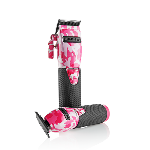 BaByliss PRO Limited Edition PINK CAMO Metal Lithium Clipper & Trimmer Combo