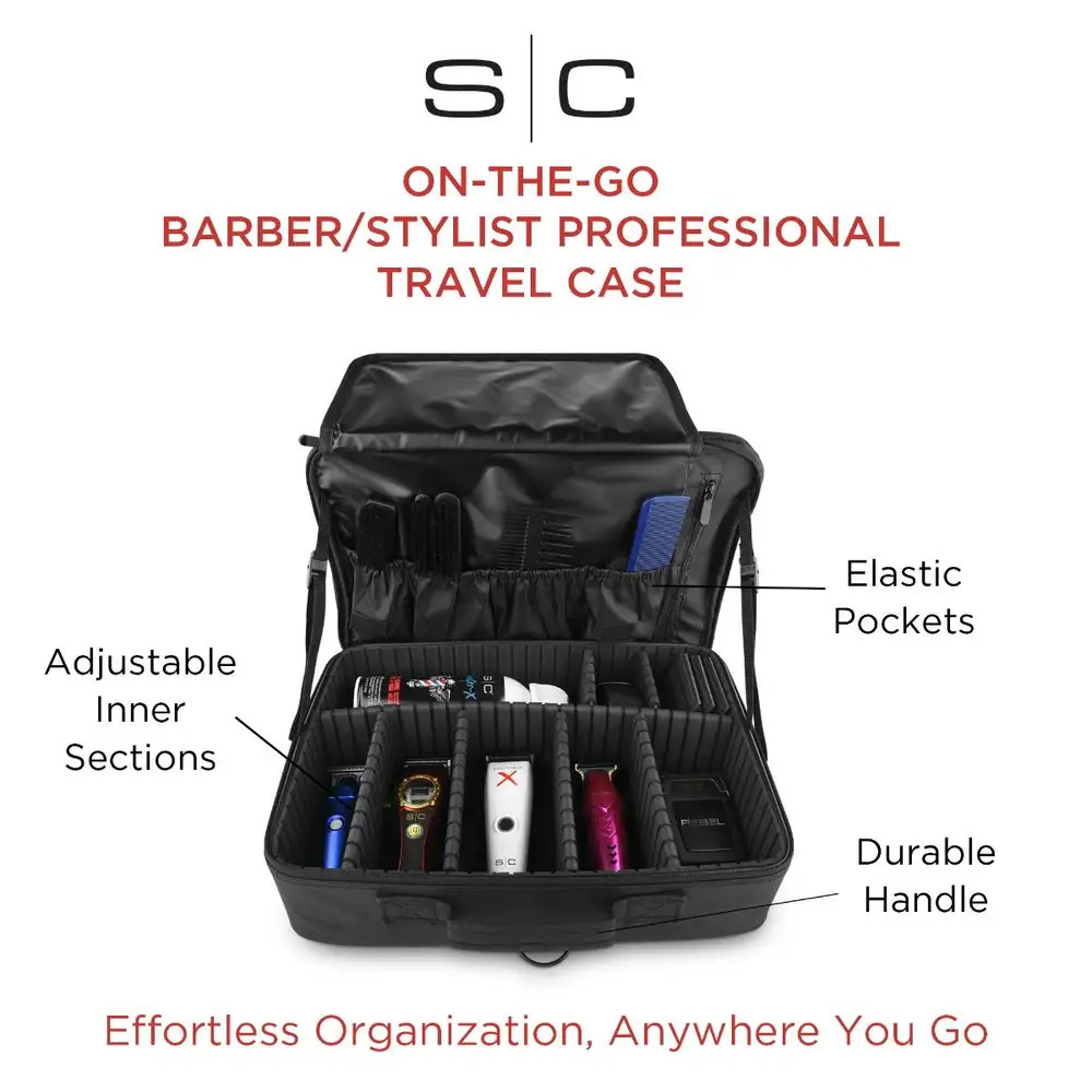 Stylecraft Barber Case On-The-Go Barber/Stylist Tool Case w/ Mirror 