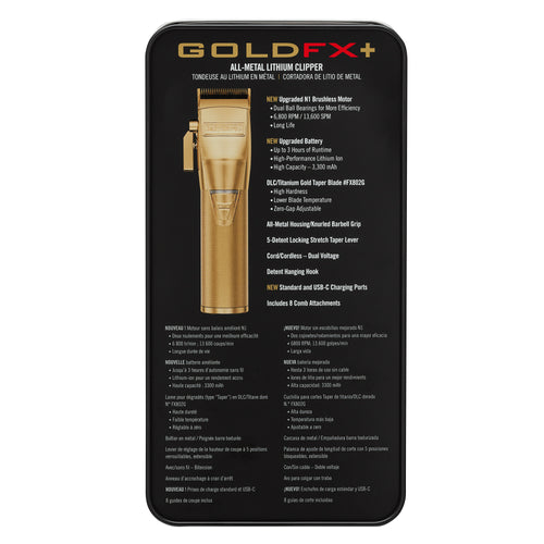 BaByliss PRO GOLD FX Plus Metal Lithium Cordless Clipper FX870NG