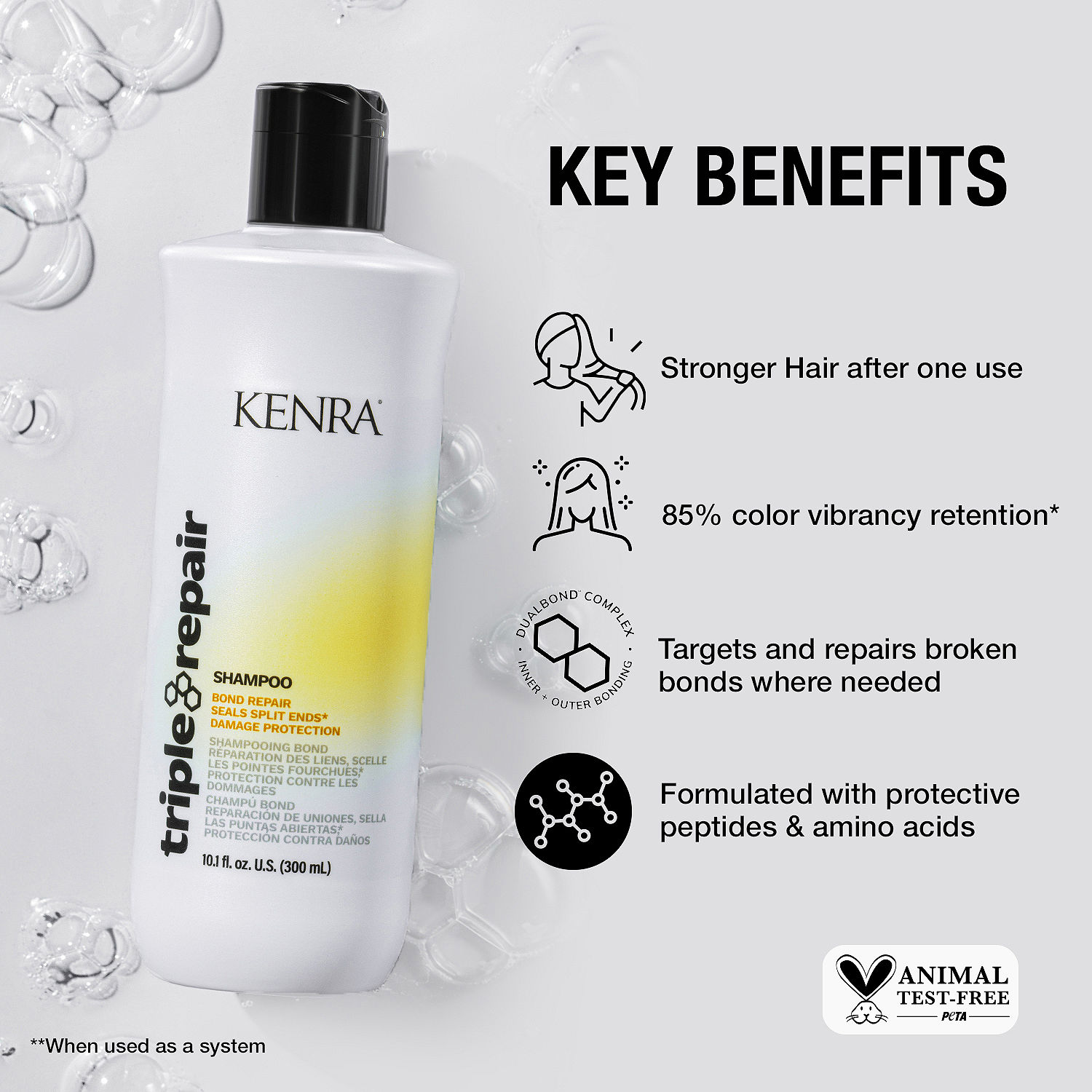 KENRA Triple Repair Shampoo 10.1 oz. 