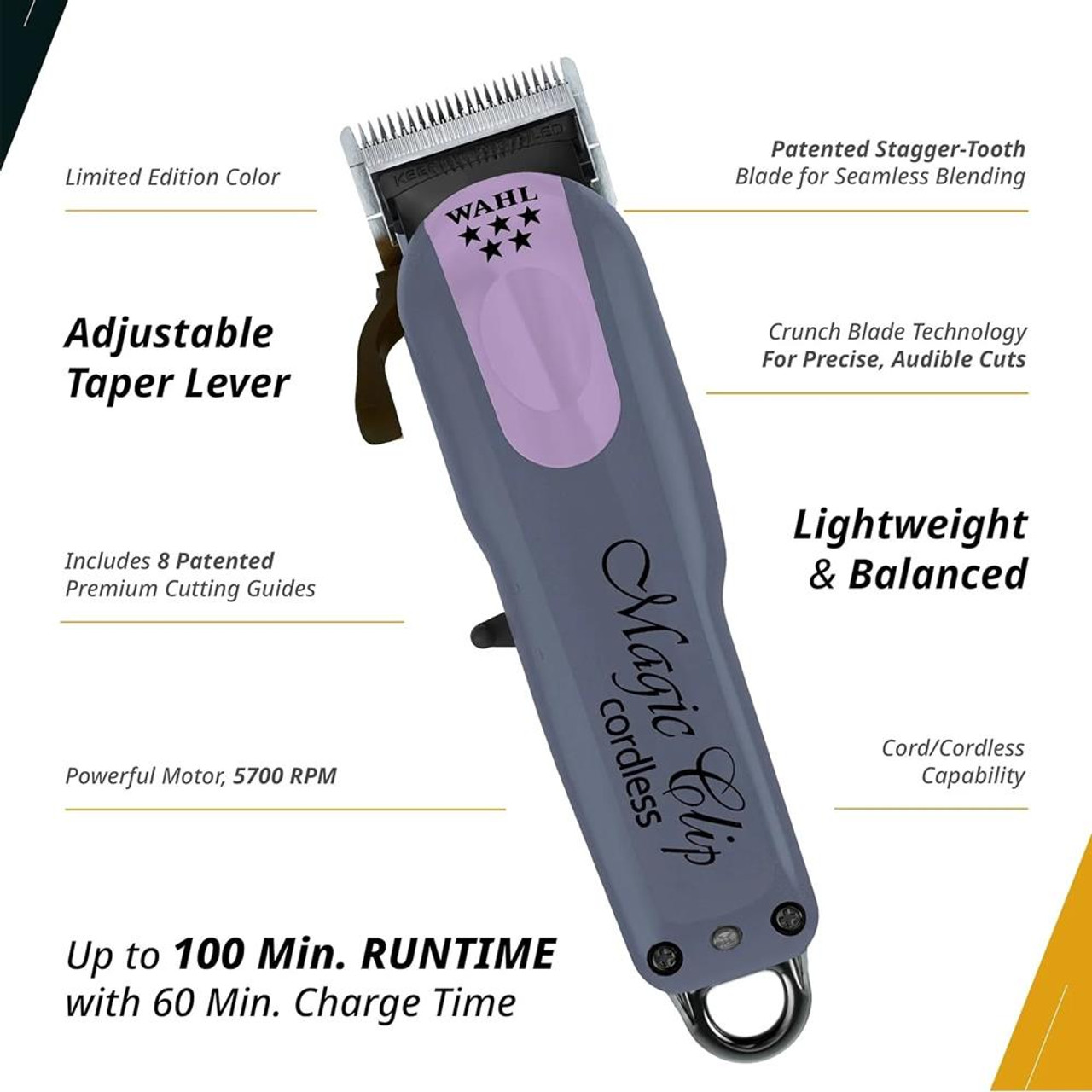 Wahl 5-Star Limited Edition Lavender Magic Clip Cord/Cordless Clipper