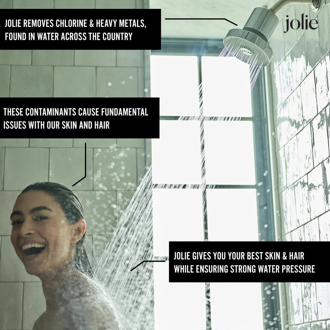Jolie Filtered Shower Head – Purifying Shower Head - Brushed Steel