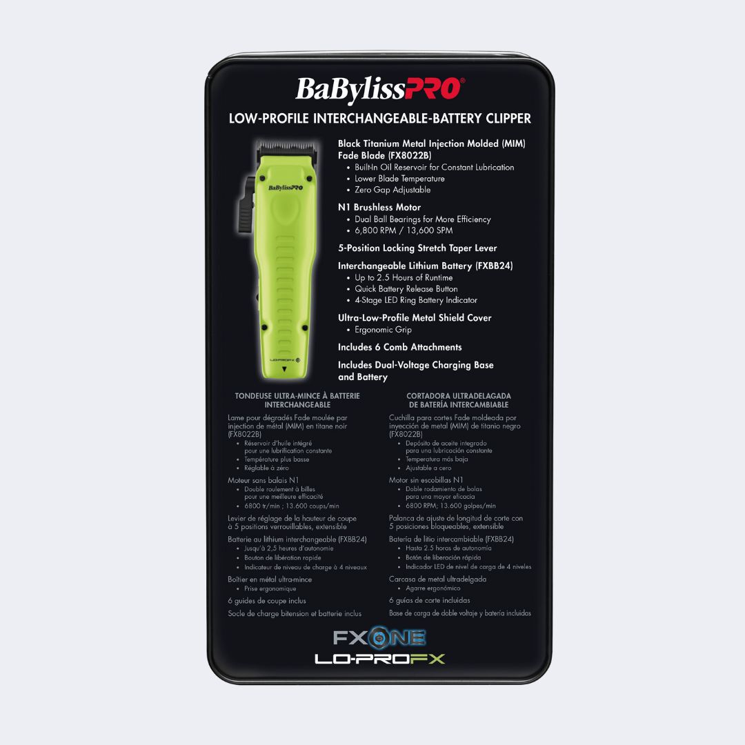 BaByliss PRO FXONE LO-PROFX Limited Edition Neon Yellow Clipper 