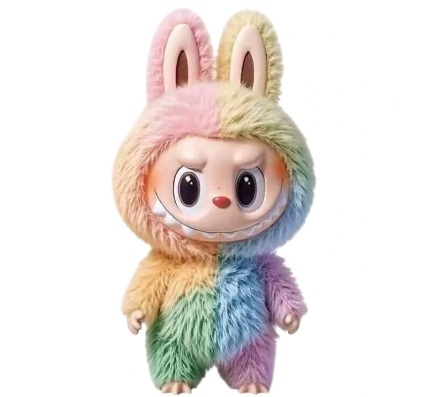POP MART Labubu Rainbow Bunny Furry Vinyl Figure – LAFUFU DUPE The Monsters Series 