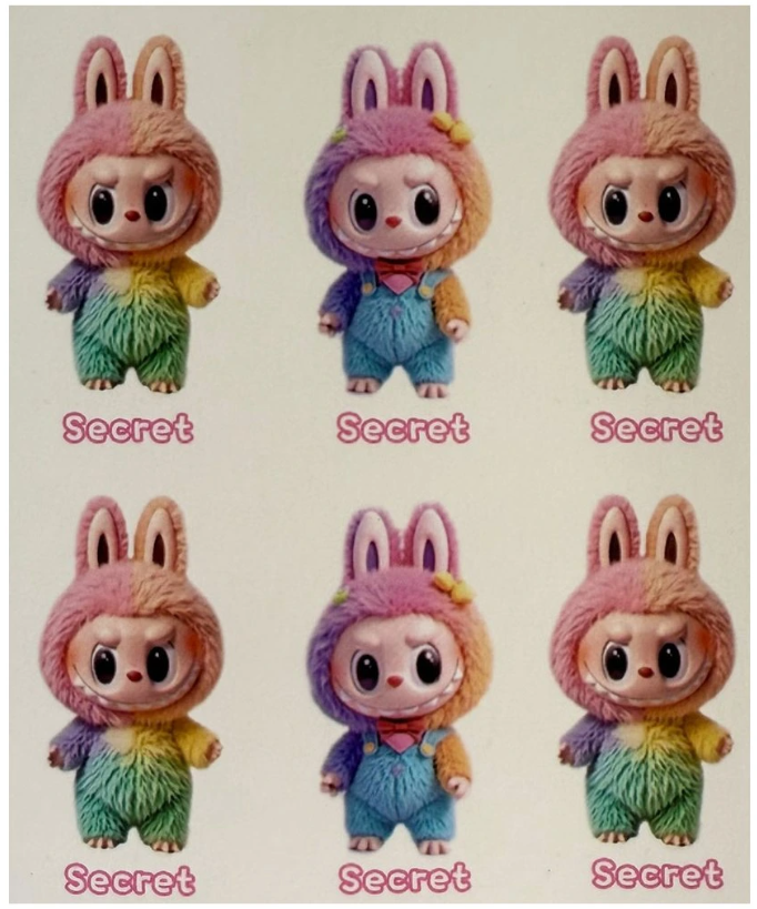 POP MART Labubu Rainbow Bunny Furry Vinyl Figure – LAFUFU DUPE The Monsters Series 