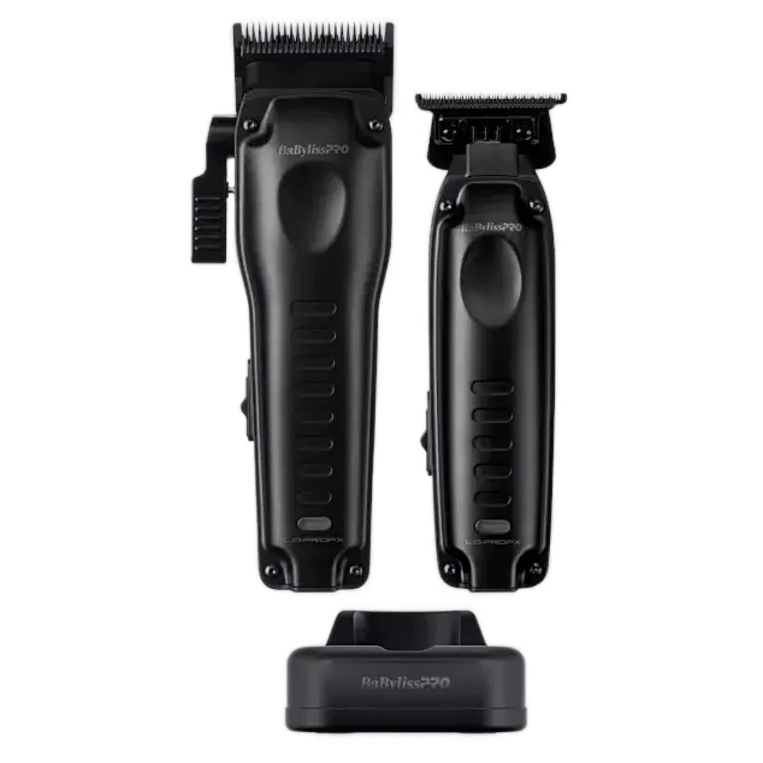 BaBylissPRO LO-PROFX Compact Black Clipper + Trimmer Set FX8272PKMB