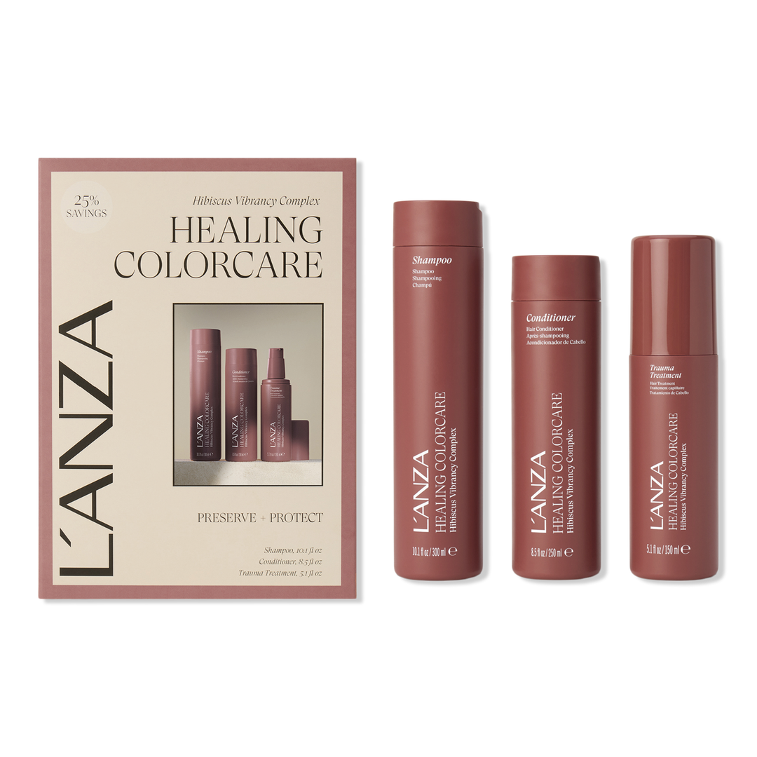 L’ANZA Healing ColorCare Holiday Trio – Shampoo, Conditioner & Trauma Treatment Gift Set 