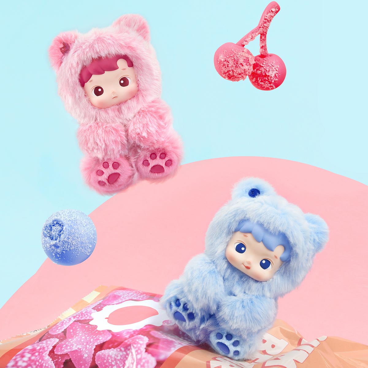 POP MART HACIPUPU Gummy Bear Series – Vinyl Plush Pendant Blind Box – DUPE 