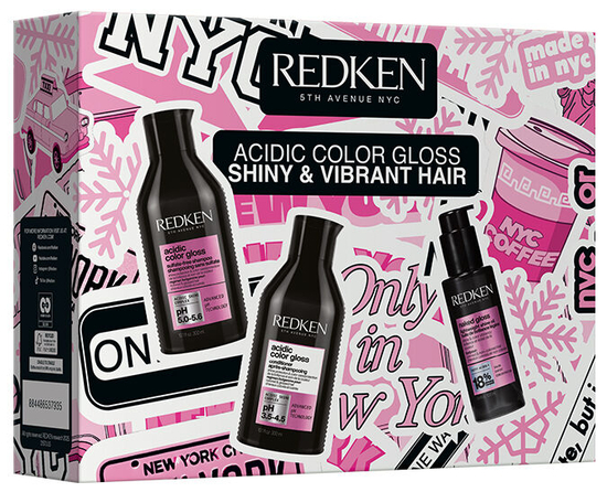 REDKEN Acidic Color Gloss Holiday Kit – Shampoo, Conditioner & Naked Gloss Oil (P2808600)