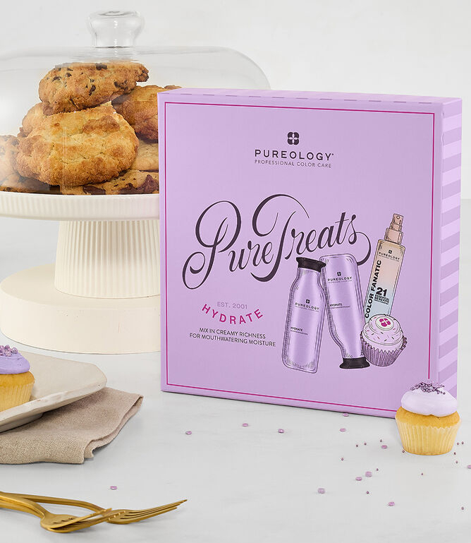 PUREOLOGY Hydrate Holiday Kit – Shampoo, Conditioner & Color Fanatic Leave-In