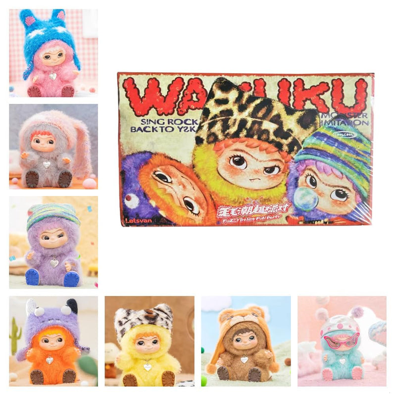 MINISO Wakuku Plush Blind Box – Fuzzy Trendy Fun Party Series Keychain (DUPE)