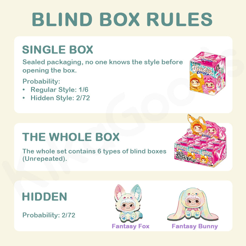 Wakuku Fox & Bunny Trick or Treat Series Plush Blind Box – No Box Edition (DUPE)