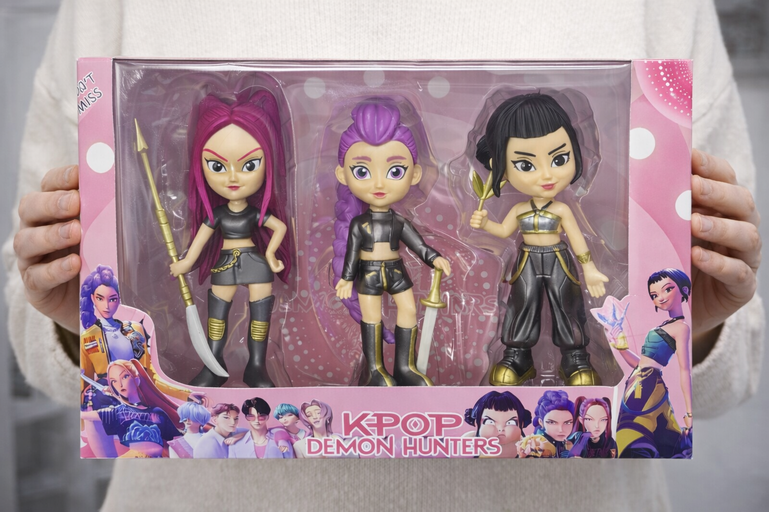 3Pcs K-Pop Devil Hunter Rumi Zoey Mira Figure Set 10cm Anime Statue Model Desktop Collectible Toy Gift