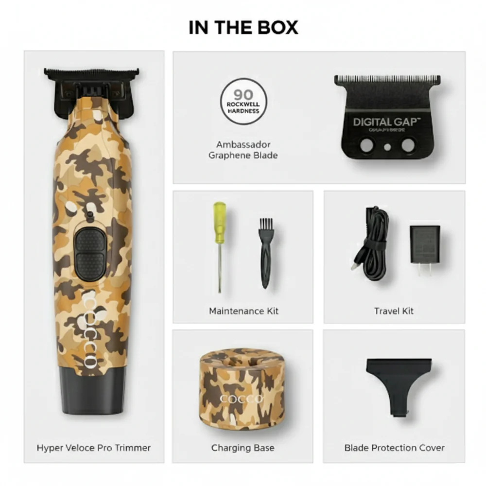Cocco Hair Professional Hyper Veloce Pro Trimmer (Camo)